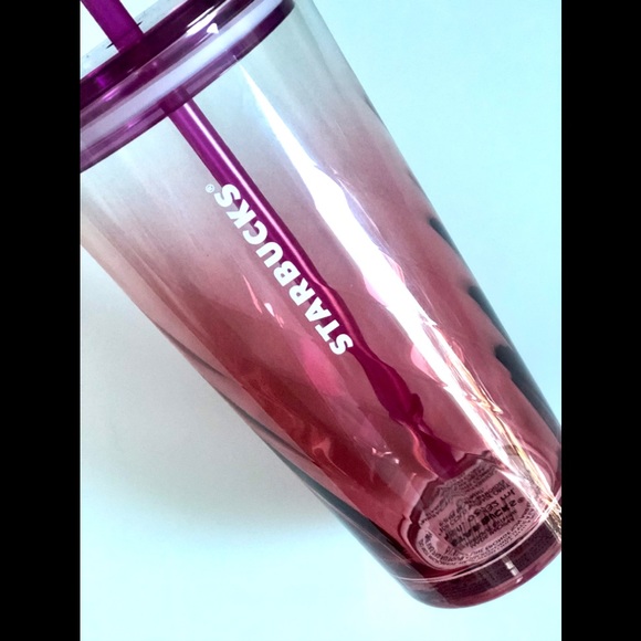 Ombre glass tumbler- coral & plum gradient - Picture 3 of 9